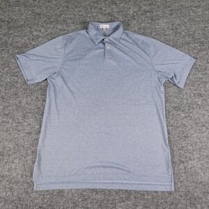 Peter Millar Polo Shirt Mens Large Blue  Golf Casual Short Sleeve Polyester